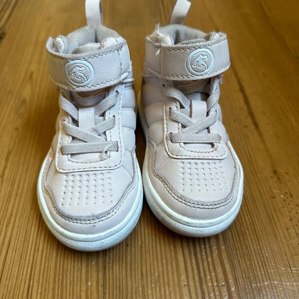 AND1 toddler girl pink‎ faux leather high top sneakers SIZE 5 - Picture 2 of 7